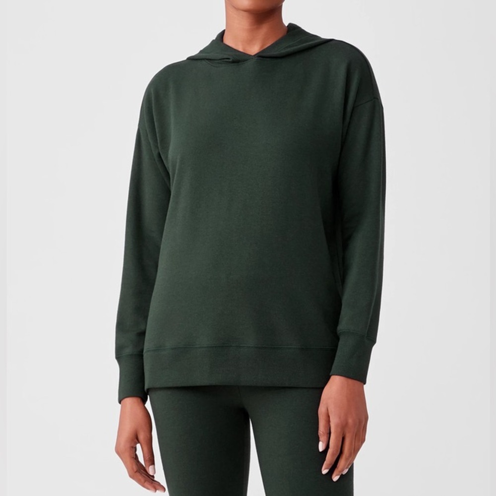 NEW EILEEN FISHER Cozy Brushed Terry Hoodie Top L